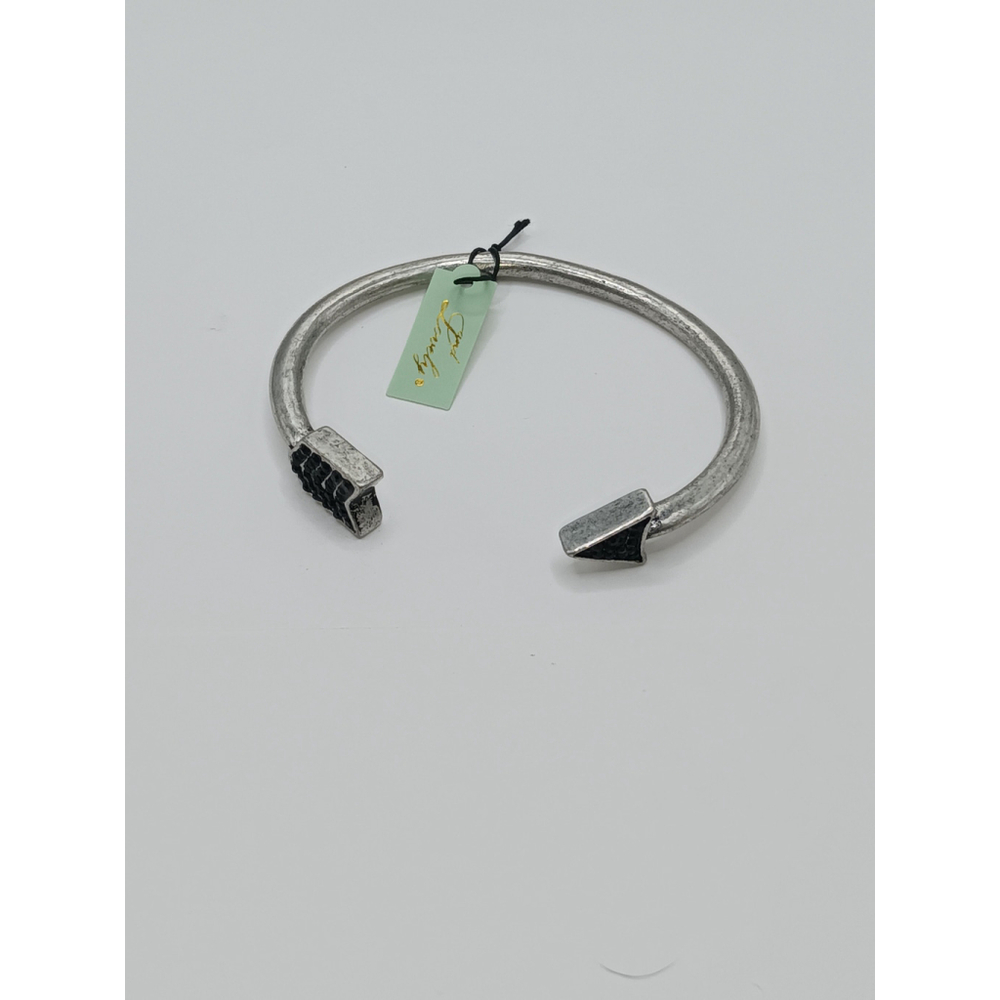 Edgy Arrowhead Silver-Tone Cuff Bracelet